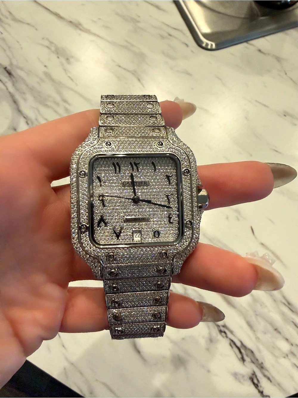 Cartier Santos 100 Silver Watch Like New